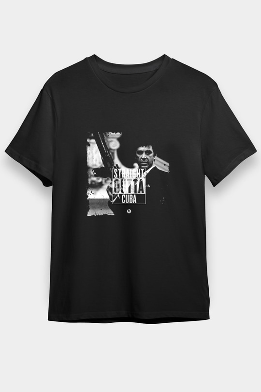 Al Pacino Baskılı Unisex Siyah Tişört