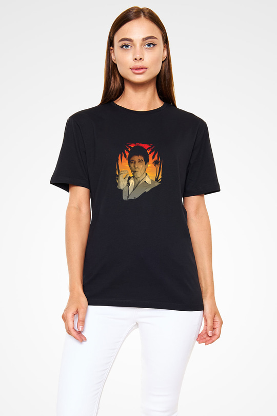 Al Pacino Baskılı Unisex Siyah Tişört