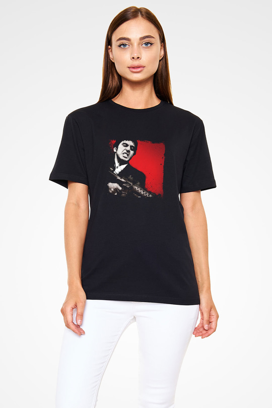 Al Pacino Baskılı Unisex Siyah Tişört