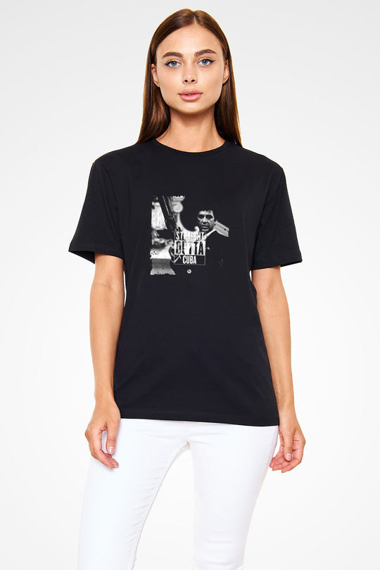 Al Pacino Baskılı Unisex Siyah Tişört