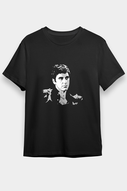 Al Pacino Baskılı Unisex Siyah Tişört