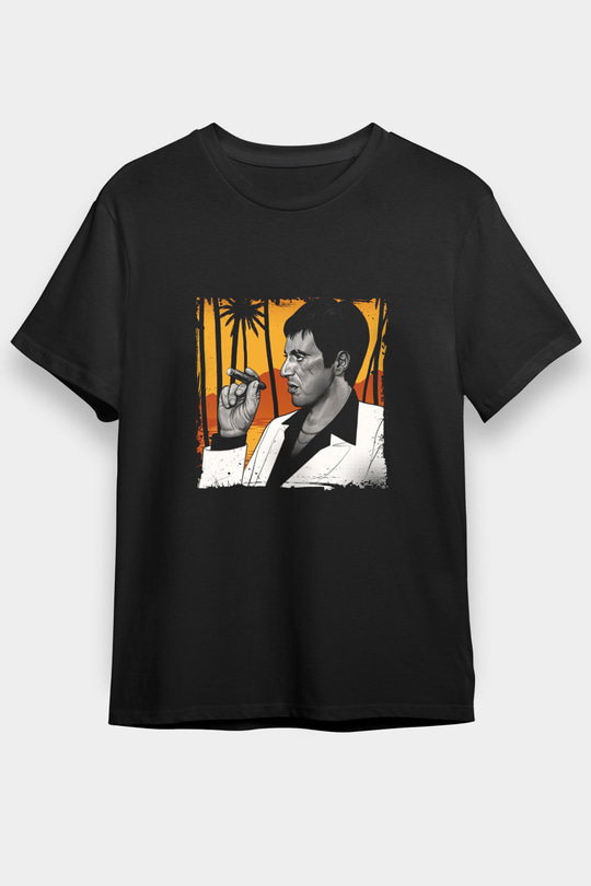 Al Pacino Baskılı Unisex Siyah Tişört