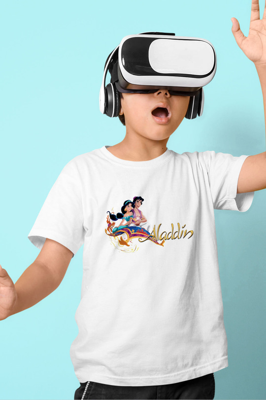 Aladdin Beyaz Unisex Çocuk Tişört
