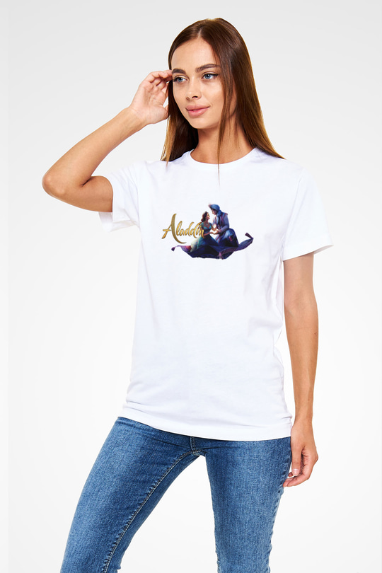 Aladdin Beyaz Unisex Tişört T-Shirt