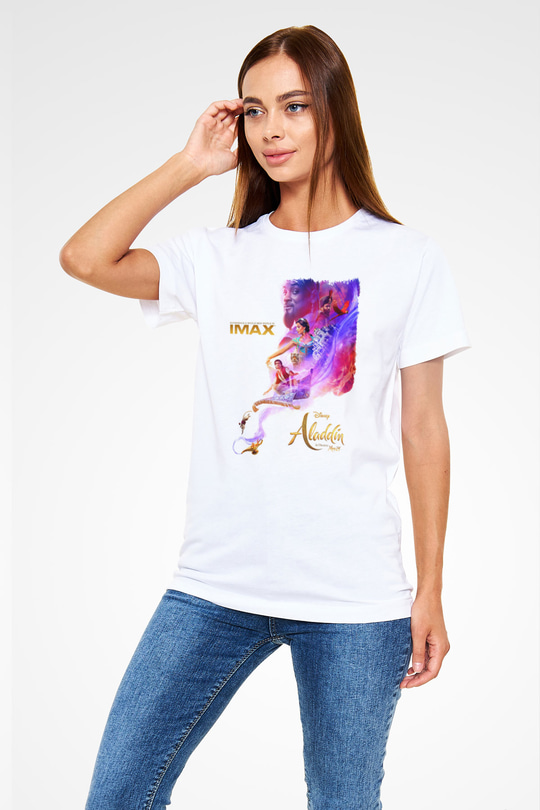 Aladdin Beyaz Unisex Tişört T-Shirt
