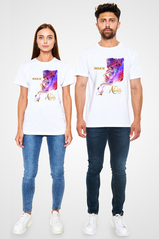 Aladdin Beyaz Unisex Tişört T-Shirt