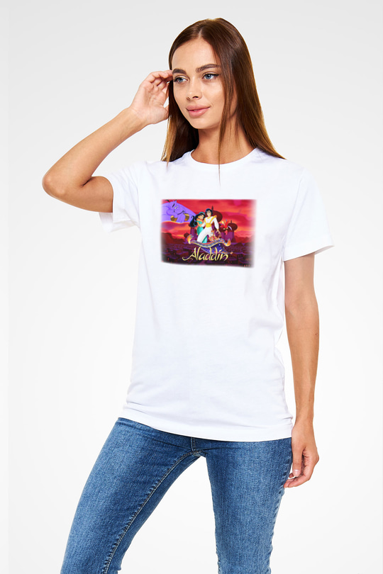 Aladdin Beyaz Unisex Tişört T-Shirt