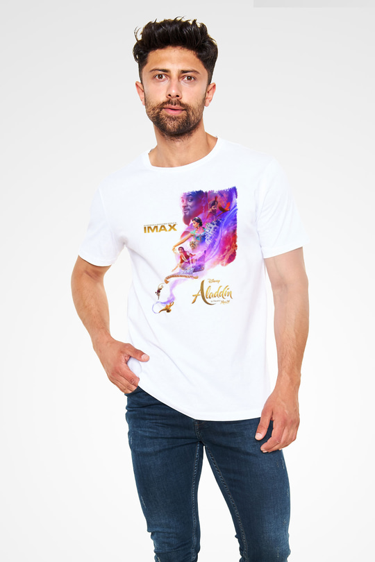 Aladdin Beyaz Unisex Tişört T-Shirt