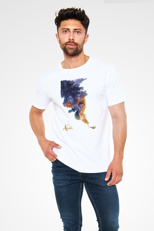Aladdin Beyaz Unisex Tişört T-Shirt