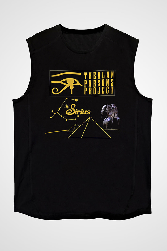 Alan Persons Project Baskılı Unisex Siyah Kolsuz Tişört - Tshirt