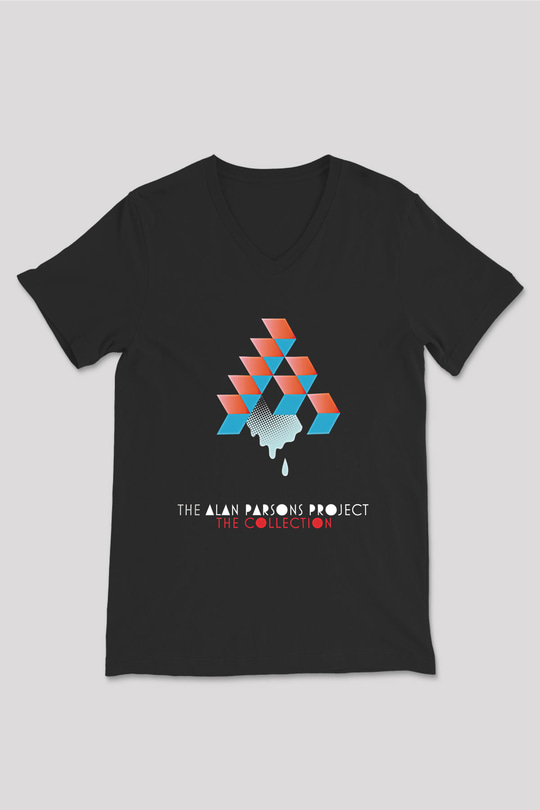 Alan Persons Project Baskılı Unisex Siyah V Yaka Tişört - Tshirt