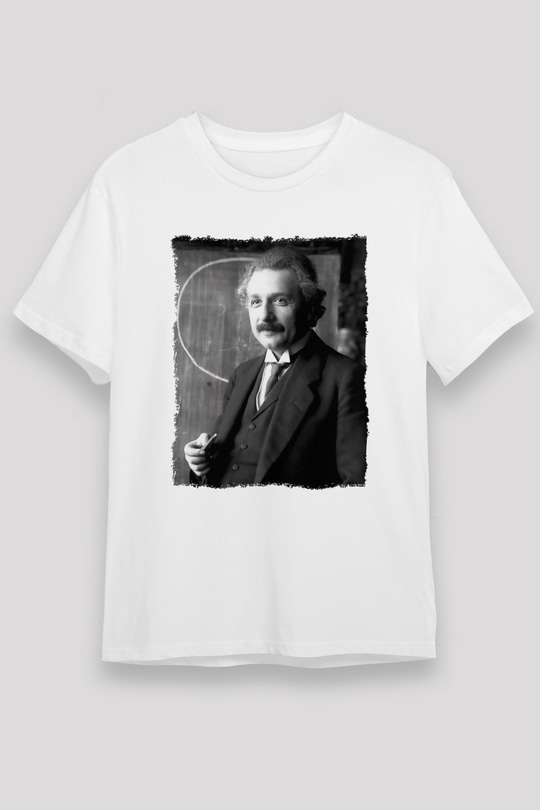 Albert Einstein Beyaz Unisex Tişört T-Shirt - TişörtFabrikası