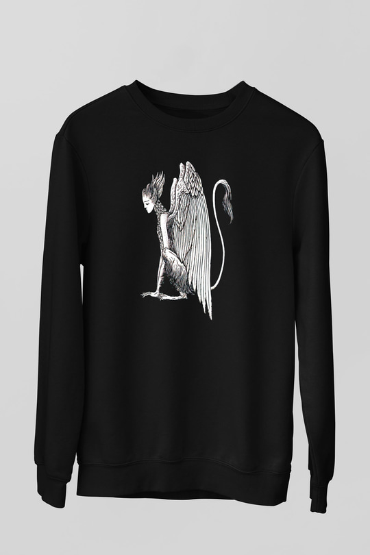 Alcest Baskılı Unisex Siyah Sweatshirt
