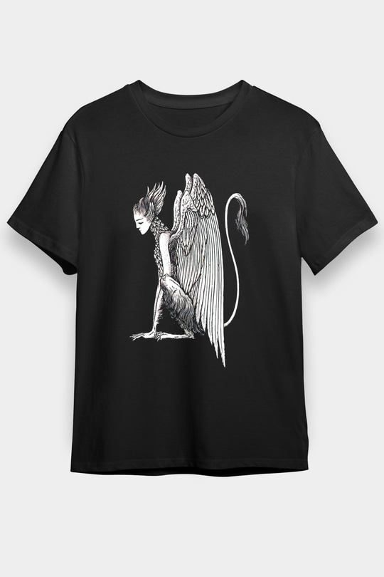 Alcest Baskılı Unisex Siyah Tişört - Tshirt