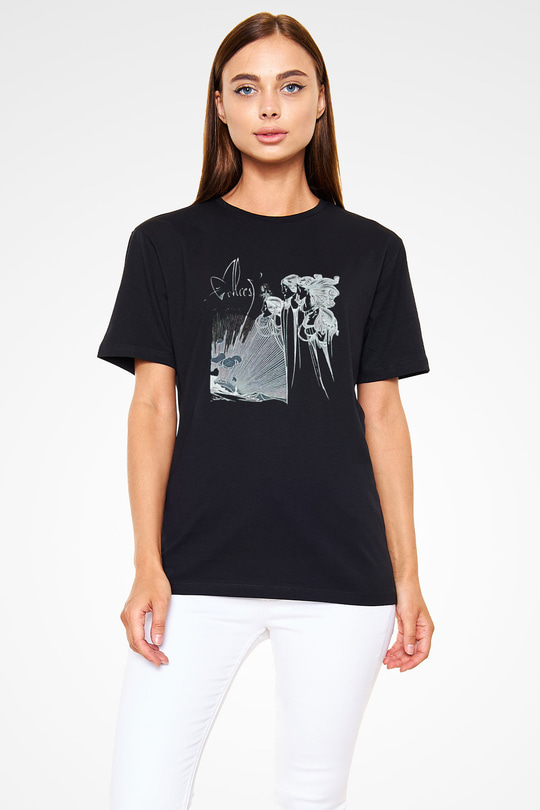 Alcest Baskılı Unisex Siyah Tişört - Tshirt