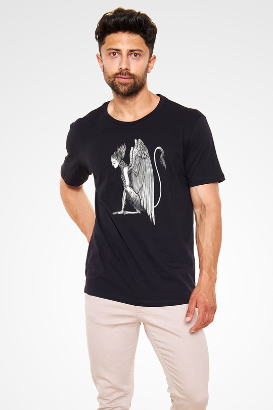 Alcest Baskılı Unisex Siyah Tişört - Tshirt