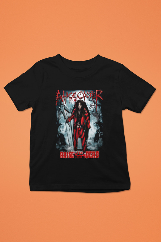 Alice Cooper Baskılı Siyah Unisex Çocuk Tişört