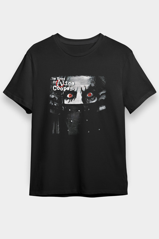 Alice Cooper Baskılı Unisex Siyah Tişört