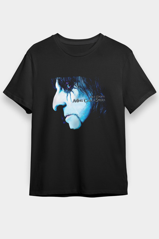 Alice Cooper Baskılı Unisex Siyah Tişört