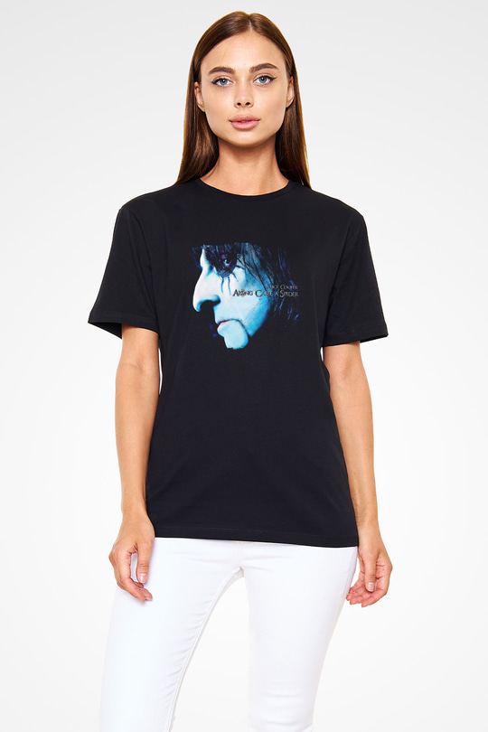 Alice Cooper Baskılı Unisex Siyah Tişört
