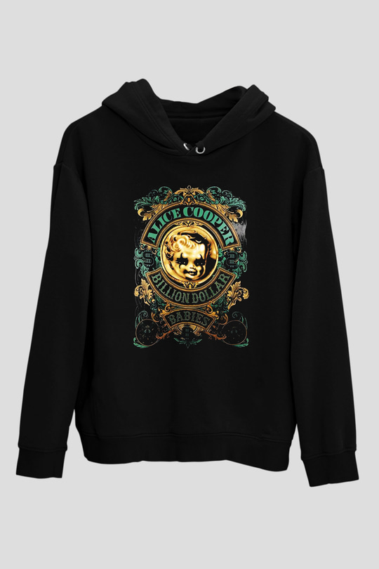 Alice Cooper Siyah Unisex Hoodie