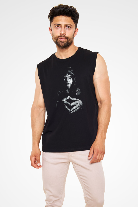 Alice Cooper Siyah Unisex Kolsuz Tişört