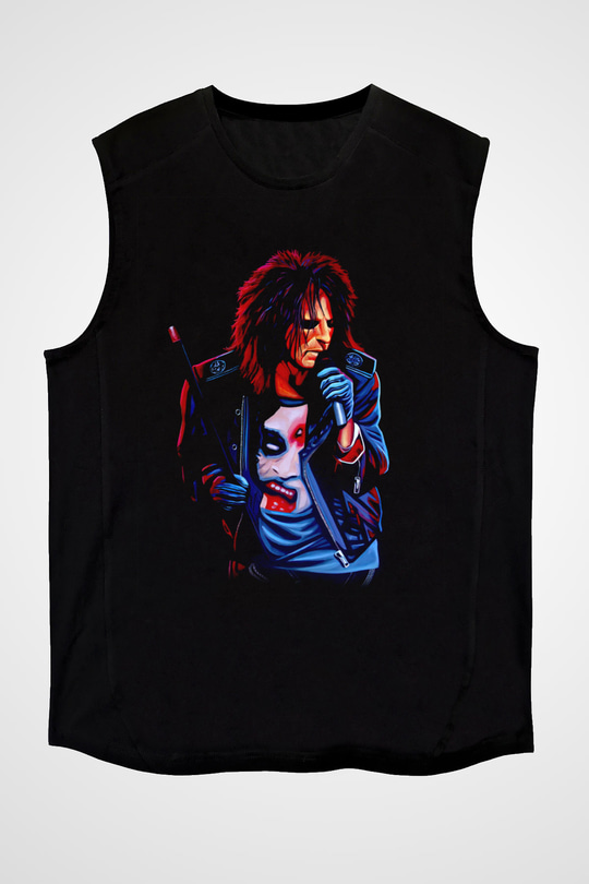Alice Cooper Siyah Unisex Kolsuz Tişört