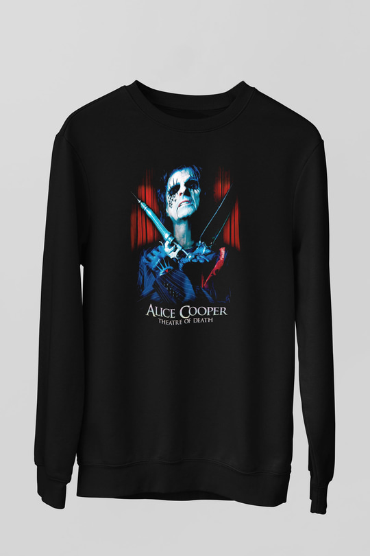 Alice Cooper Siyah Unisex Sweatshirt