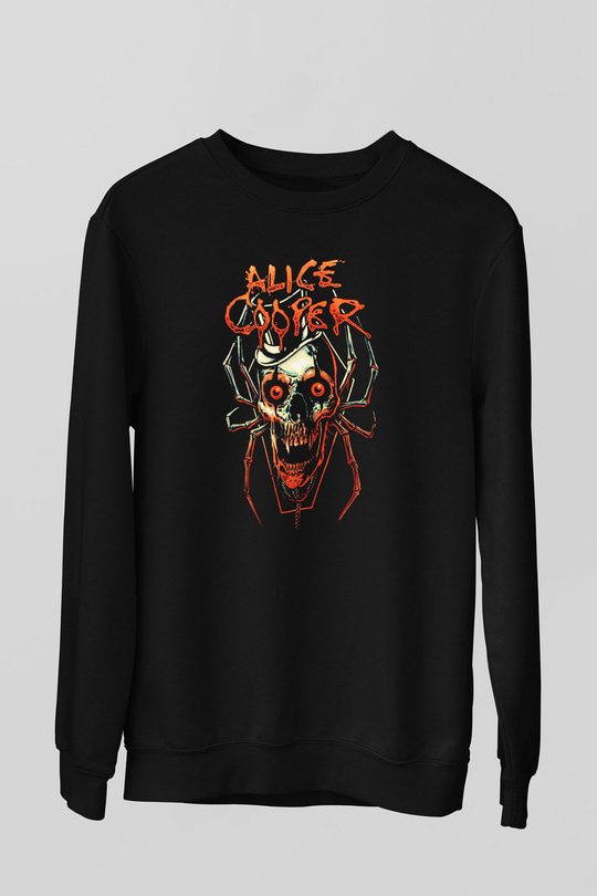 Alice Cooper Siyah Unisex Sweatshirt