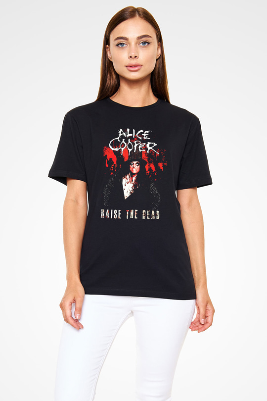 Alice Cooper Siyah Unisex Tişört T-Shirt - TişörtFabrikası