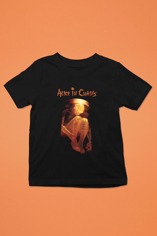 Alice in Chains Baskılı Siyah Unisex Çocuk Tişört