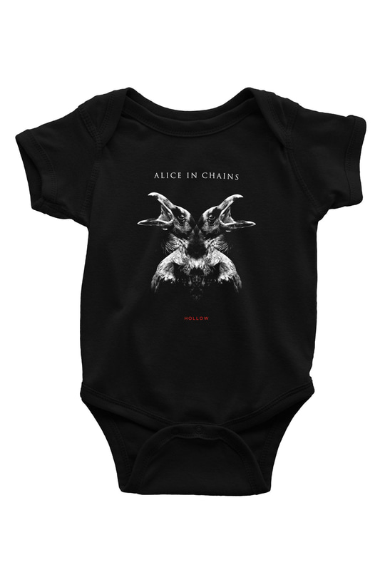 Alice in Chains Baskılı Unisex Siyah Bebek Body - Zıbın