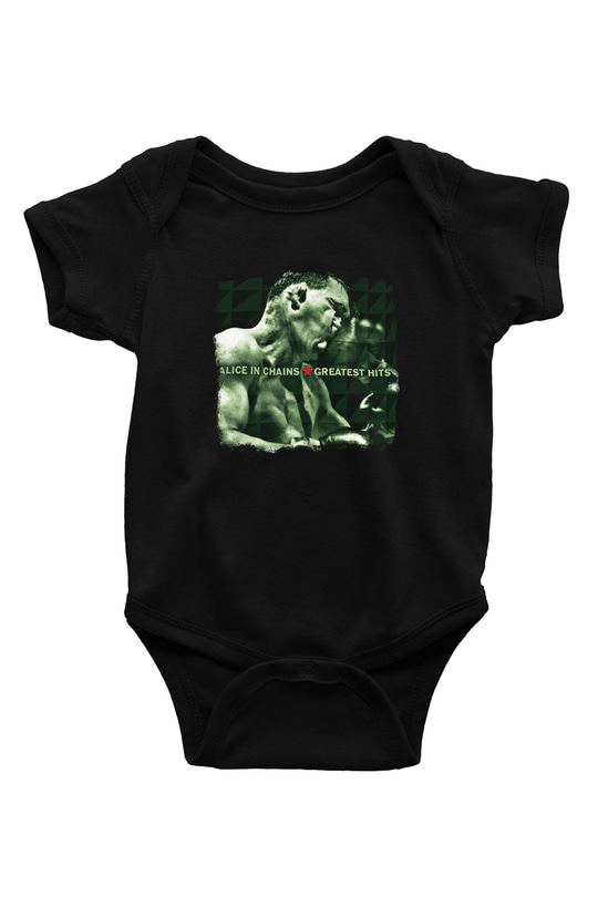 Alice in Chains Baskılı Unisex Siyah Bebek Body - Zıbın