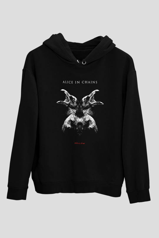 Alice in Chains Baskılı Unisex Siyah Hoodie