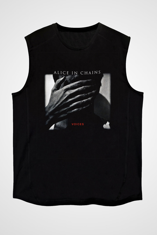 Alice in Chains Baskılı Unisex Siyah Kolsuz Tişört