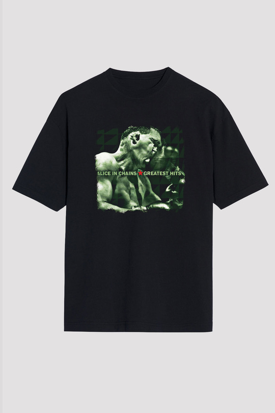 Alice in Chains Baskılı Unisex Siyah Oversize Tişört
