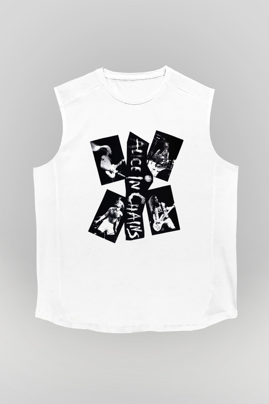 Alice in Chains Beyaz Unisex Kolsuz Tişört