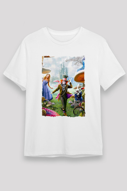 Alice in Wonderland Beyaz Unisex Tişört T-Shirt