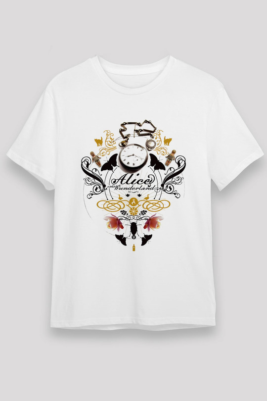Alice in Wonderland Beyaz Unisex Tişört T-Shirt