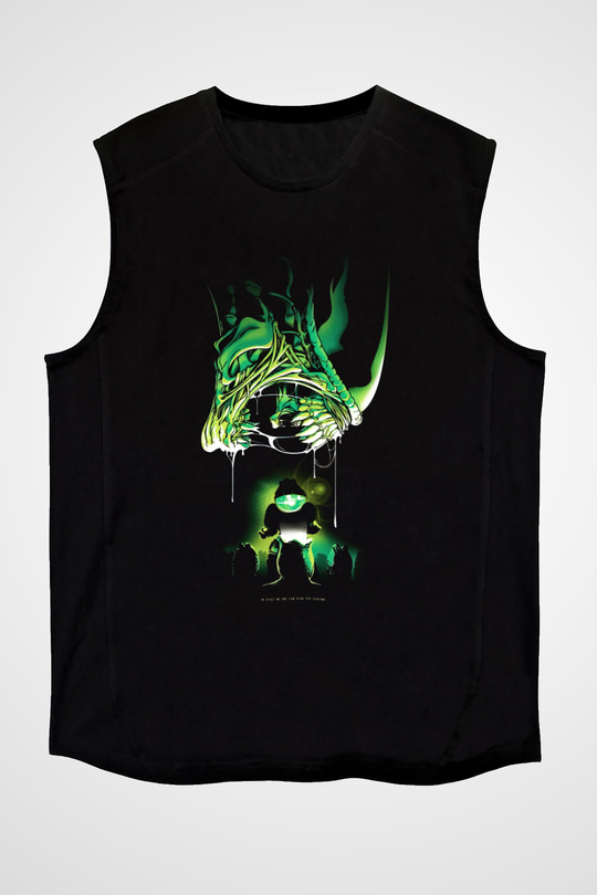 Alien Siyah Unisex Kolsuz Tişört