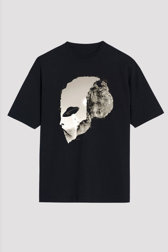 Alien Siyah Unisex Oversize Tişört T-Shirt