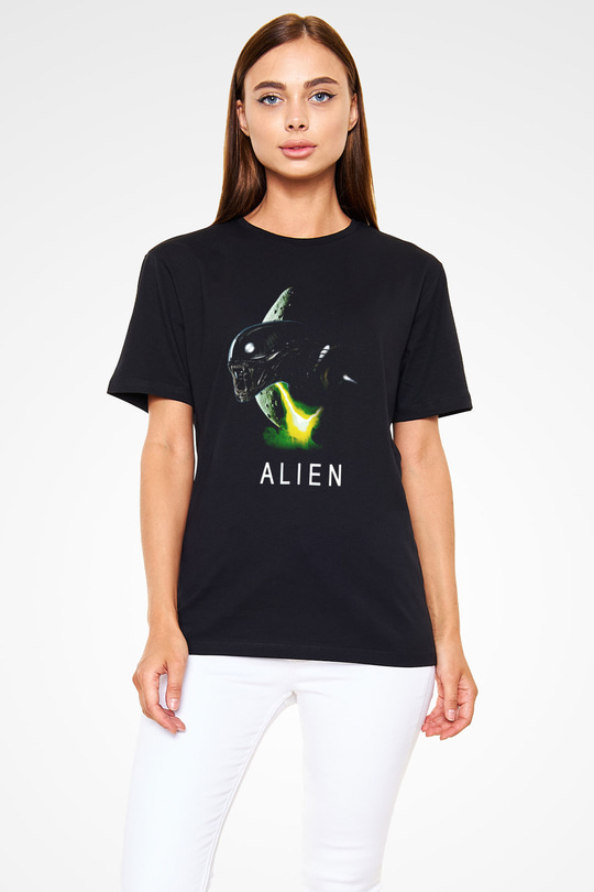 Alien Siyah Unisex Tişört T-Shirt