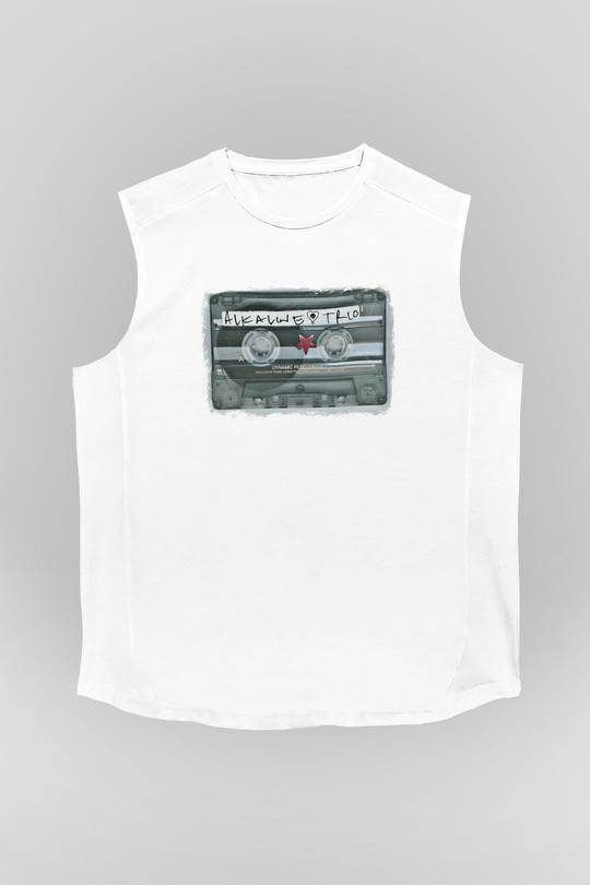 Alkaline Trio Baskılı Unisex Beyaz Kolsuz Tişört