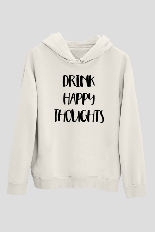 Alkol Beyaz Unisex Hoodie