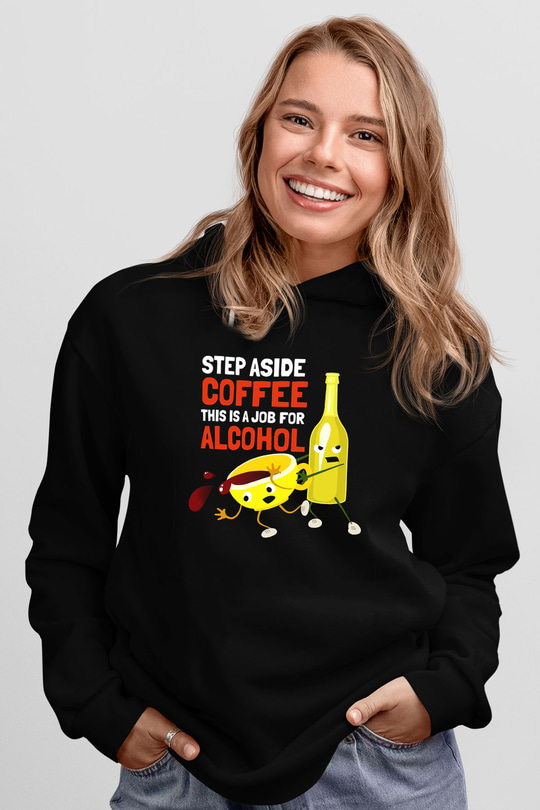 Alkol Siyah Unisex Hoodie
