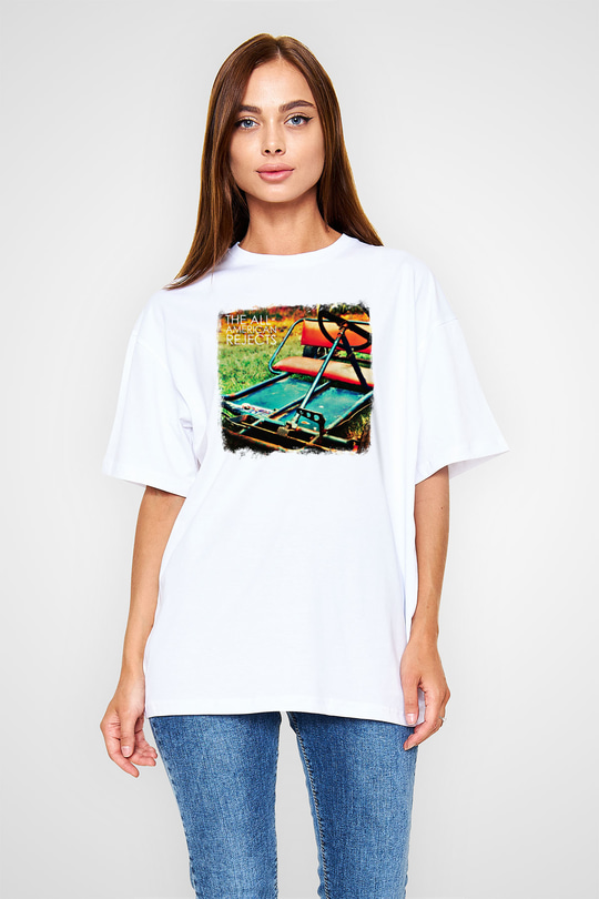 All-American Rejects Baskılı Unisex Beyaz Oversize Tişört
