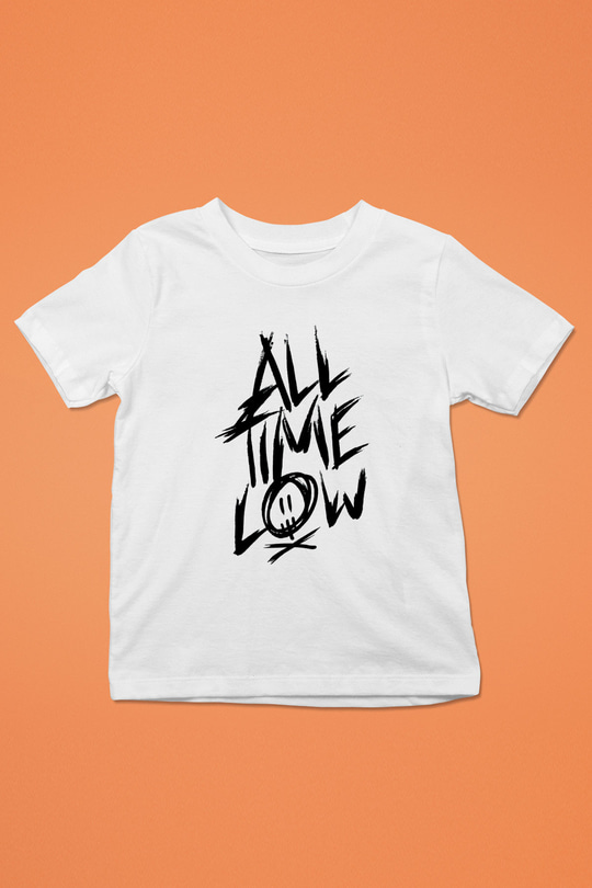 All Time Low Baskılı Beyaz Unisex Çocuk Tişört
