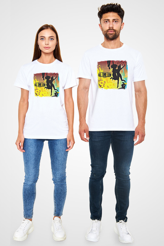 All Time Low Baskılı Unisex Beyaz Tişört