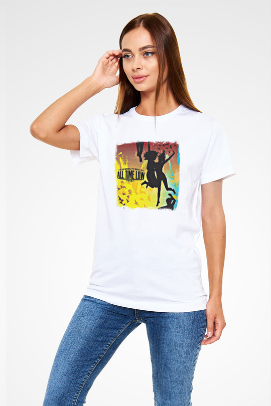 All Time Low Baskılı Unisex Beyaz Tişört