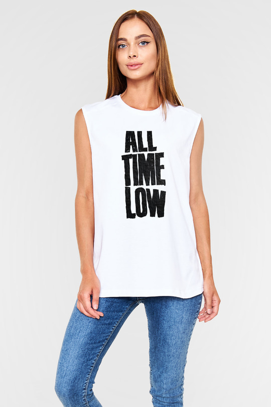 All Time Low Beyaz Unisex Kolsuz Tişört